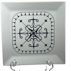 Katie Brown Porcelain Ceramic Serving Plate Blue Nautical Compass Design 10.5"